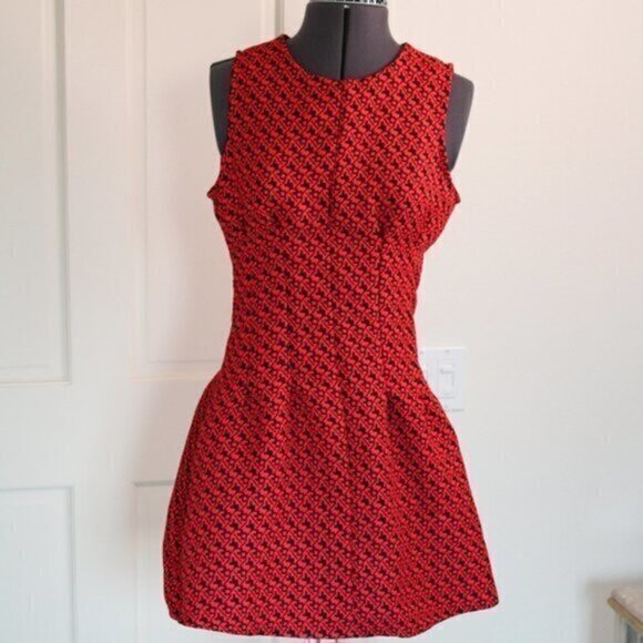 Stella dress Classic dress Measures small herringbone, red and black - Picture 1 of 9